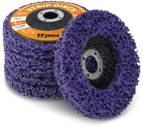 125mm Schleifscheiben Set für Winkelschleifer, 5 Stück CSD Reinigungsscheiben, Grobreinigungsscheibe, Nylongewebescheibe zum Entfernen von Farbe und Rost, für Metall, Stein, Kunststoff, Beton