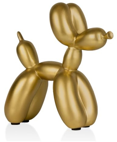 greafy Deko Luftballon Hund Skulptur - Nordic Gold Moderner Balloon Dog Figur aus Harz als Wohnzimmer Dekoration modern, Deko Hund Statue Geschenk für Schlafzimmer, Büro & Schreibtisch