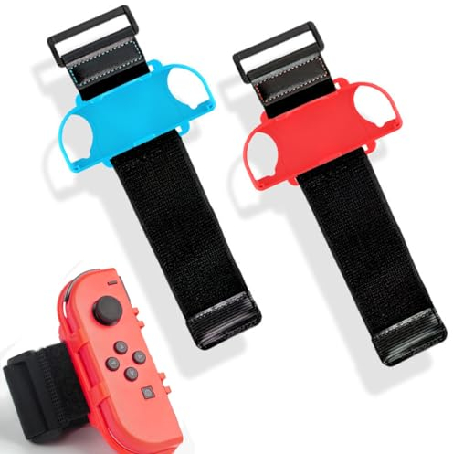 KSJEHW 2 Stücke Armbänder für Just Dance 2024 2023 2022 für Zumba Burn It Up - Verstellbarer Elastischer Armband für OLED Tanzspiele, Fitness, Boxen, Bänder für Erwachsene und Kinder