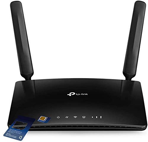 TP-Link MR6400 4G Cat4 LTE Single Band Router with O2 Data SIM Card Bundle