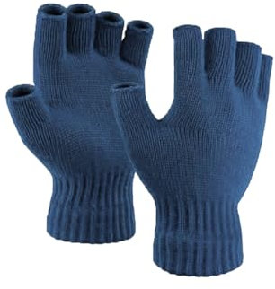 Winterhandschuhe Strickhandschuhe – Warm & Weich, Atmungsaktiv, Unisex für Damen & Herren – Perfekt für kalte Wintertage (Blau, fingerlos)