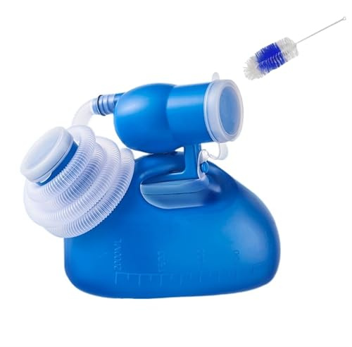 2000 Ml Urinal för Män Avtagbar Kateter Med Dubbla Användningsområden Med Borste Och Kateter Urinflaskor(Blue,Catheter*2)