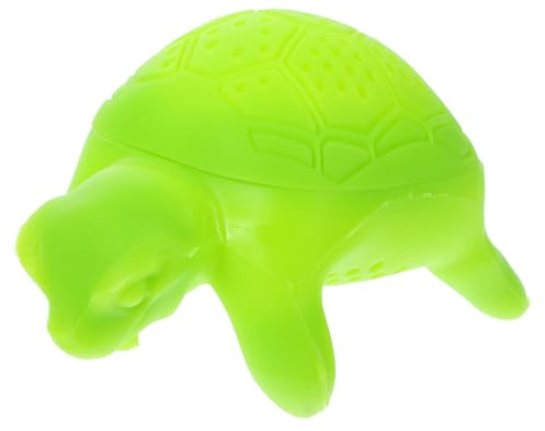 FUNOMOCYA Silikon Teeei Schildkrötenform Lebensmittelecht Feines Teesieb für Losen Tee Küchenhelfer Grün