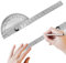 1 Stück Winkelmesser Edelstahl 0-180 Grad Goniometer, 140mm, Winkelmesser mit Metall Feststellschraube, Universal-Winkelmesser mit Skala Lineal für Schule Schreiner DIY Malerei Zeichnung Markierung
