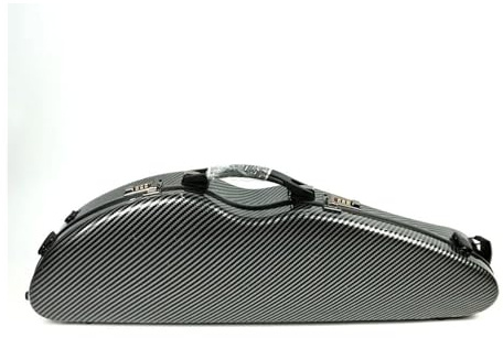 Violinkoffer Rucksack Dreieckiger Geigenkasten 4/4 Mit Notentasche Codiertes Schloss Kohlefaser-Geigenkasten Kohlefaser(Black stripe)