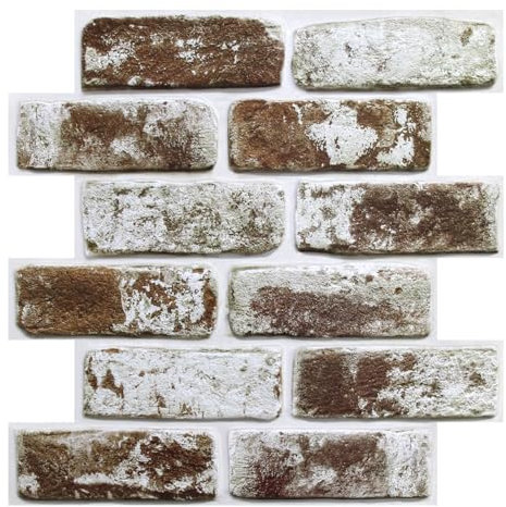 COMSTICKC Panneaux Muraux 3D Adhesif Brique, 10 Pièces, 30x30 cm, PVC Auto-Adhésif Panneaux Muraux 3D Pierre Décoration Pour Cuisine, Salle de Bains, Balcon