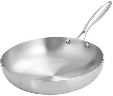 MJINA Sartén de Acero Inoxidable de Tres Capas, sartén Multiusos, sartén de Cocina con Asas de Acero Inoxidable, Utensilios de Cocina(22cm)