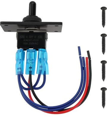YINETTECH 6-poliger Wippschalter mit 3 Positionen 15 A 250 V (EIN)-Aus-(EIN) Auf/Ab-Polaritätsumkehrschalter mit Bedienfeld Stromanschluss-Wippschalter Geeignet für Auto Boot Wohnmobil