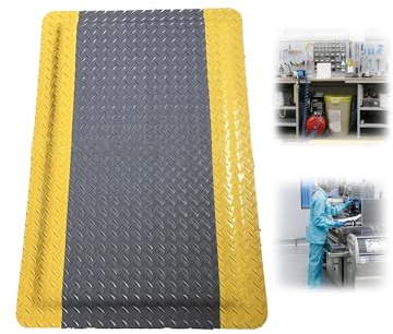 Generisch Anti-Ermüdungsmatte Diamantplatte Ergonomische Matte, 100 cm Breite Industrielle Anti-Ermüdungs-Bodenmatte, Ergonomische Arbeitsplatzmatte 20 mm dick(Gray,100x50cm)