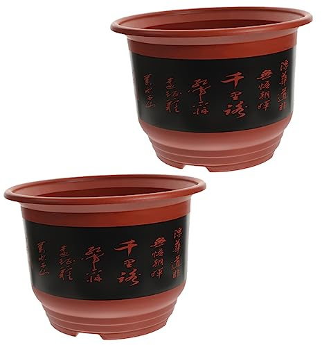 Kisangel 2 Piezas Macetas de Plástico para Plantas de Interior Unidades con Orificios de Drenaje para Orquídeas y Suculentas Jardinera Transpirable y Duradera para Doméstico