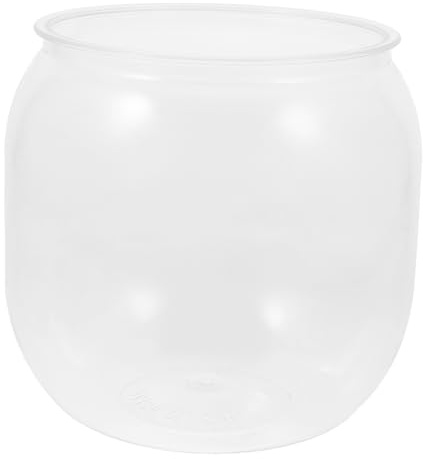 UPKOCH Petit Aquarium Décoratif Transparent Plastique Incassable pour Poissons Eau Douce Bol à Poissons pour Bureau et Maison Support pour Betta Facile à Nettoyer et Durable