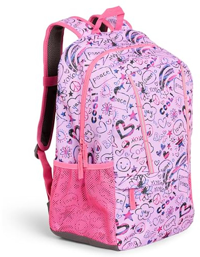 Lands' End Unisex Kids Medium ClassMate Lightweight Durable Elementary School Backpack, Fuchsia Pink