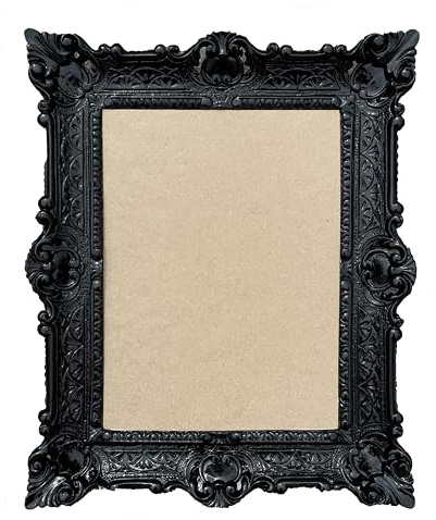 Lnxp Antiker Barock Bilderrahmen Schwarz Für Kunstwerke Rechteckig 56x46 cm Repro Rahmen für Bilder 30x40 cm oder 40x30 cm