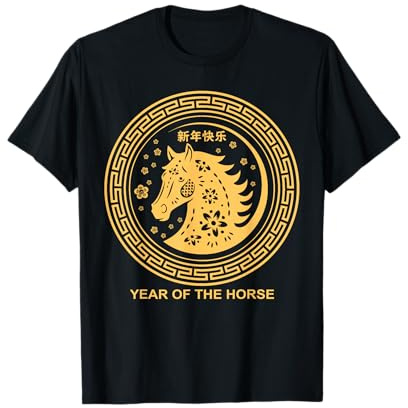 Nouvel an Chinois 2026 Année du Cheval de feu Signe du Zodiaque T-Shirt