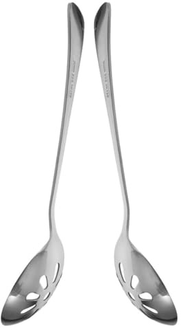 JOINPAYA Cucchiaio Forato in Acciaio Inossidabile 2 Pezzi, Piccolo Cucchiaio Forato Resistente e Facile da Pulire, Utensile da Cucina per Ristoranti e Buffet