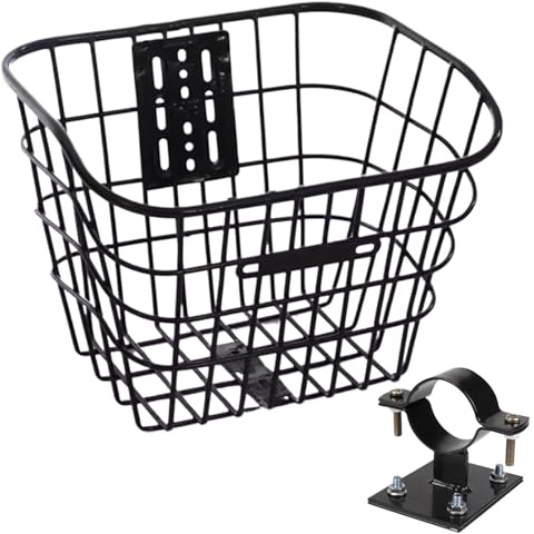 Basket for Bike, Cycling Basket Removable Scooter, Tricycle Front Handlebar with Storage Carrier, Dogs Kitten Pets Fruit Grocery, Bike Accessory Commuting Travel, Easy Install Front Storage Baskets