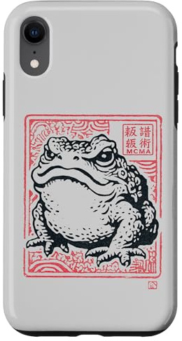 Art Vintage Japonais oukiyo-e Crapaud en Bois Coque pour iPhone XR