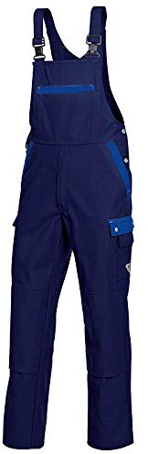 BP Profil 1844-720-10 Latzhose - Stretch-Hosenträger - Verstellbarer Bund - Taschen für Knieschoner - 65% Polyester, 35% Baumwolle - Normale Passform - Größe: 56 - Farbe: dunkelblau/königsblau