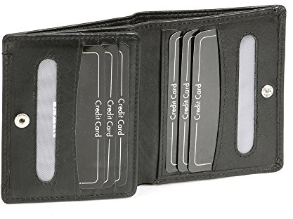 LEAS Kreditkartenhülle, Scheckkartenmappe Echt-Leder, schwarz Card-Collection