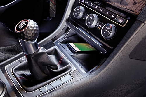 INBAY 5W Handyhalterung Auto Ablagefach Induktiv/Kabellos passend für VW Golf VII (AU) - Autohalterung Zubehör Innenraum - Qi