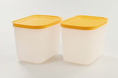 TUPPERWARE (2) 1,1 L Eiskristall Gefrierbehälter Dosen orange-weiß 10084