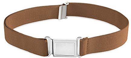 Buyless Fashion Kinder Jungen Verstellbarer Stretchgürtel flache Schnalle - 5099-Camel