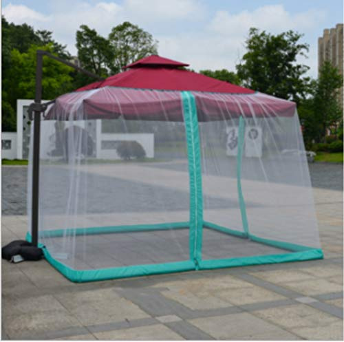 Mitef, zanzariera per ombrellone da tavolo, per giardino, campeggio, barbecue, patio, Bianco,300x300x230cm