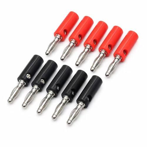 10pcs 4mm Bananenstecker Jack Bananenschraubkopf schwarz rot vernickelt Kunststoff Laternenstecker