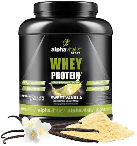 Whey Protein Pulver 1 kg – CFM Tasty Whey - Eiweißshake Vanille Milkshake | Cremiges leckeres WPC Eiweißpulver für Proteinshakes, Kraftsport & Fitness – cross-flow-mikrofiltriert ideal für Muskelaufbau