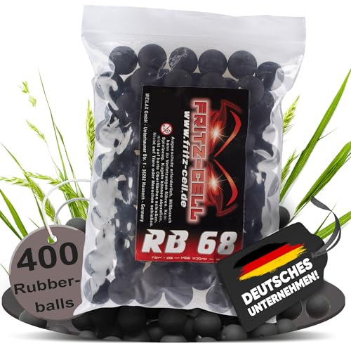 Fritz-Cell Rubberballs Kaliber .68 Gummigeschosse Schwarz – 400 Stück