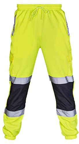 PengGengA Pantalone da Lavoro da Uomo Patchwork Elastico in Vita Pantaloni con Tasche & Coulisse