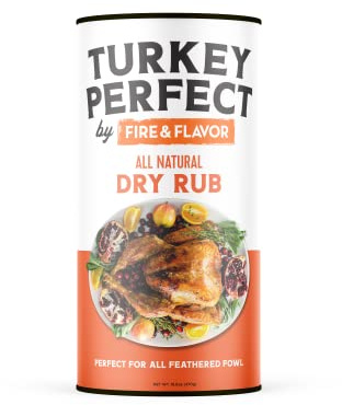 Fire & Flavor Turkey Perfect Natural Dry Rub - Turkey and Chicken Seasoning - Herbs, Spices & Seasonings - Seasonings for Cooking - 8oz.
