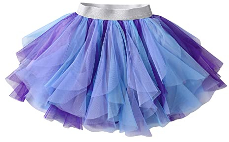 DXTON Gonna Tutu Principessa per Bambini e Ragazze - Gonna Paillette per Danza e Balletto SK219 7-8 Anni