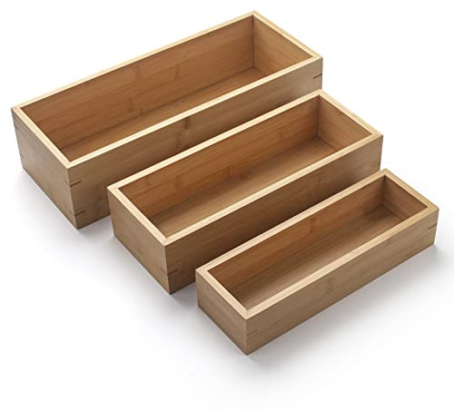 3 Stück Badezimmer Aufbewahrungskorb aus Bambus, Toilettenpapier Korb, Holz Badezimmer Organizer, Holzbox für Badezimmer, Küche, Wohnzimmer