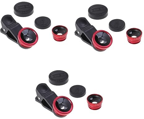 Hemobllo 3stücke Tragbare Handykamera Linse Super Weitwinkelobjektiv Makroobjektiv Und Fisheye Linse Für x Rot Für Landschafts Und Detailaufnahmen
