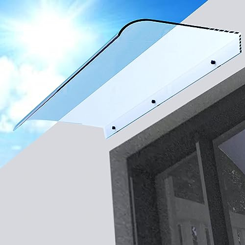Vordach für Haustür 3.5mm Pultbogenvordach Klarer Haustürvordach,Überdachung Türdach,Polycarbonat Türvordach Pultvordach,Fenster Markisen,Vordach Hauseingang für Draußen Dach,Arc-40x220cm/16''x87''