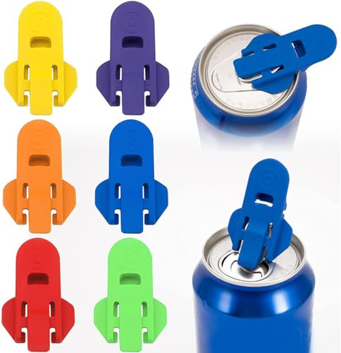 RDNKVB Abrelatas de Plástico de 6 Piezas para Abrir Latas de Bebidas,Abrelatas con Anilla para Latas de Bebidas,Abrelatas Portátil para Latas de Aluminio Cola, Cerveza, Refrescos, Bebidas