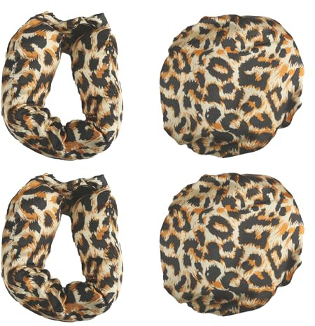 Vanyibro 2 Pack Heatless Hair Curlers Heatless Curls Bundle No Heat Hair Curling Rod Heatless Curlers Headband for Long & Medium Hair for Sleeping Overnight DIY Hair Styling Tools (Leopard)