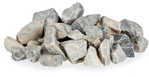Annastore Kieselstein grau zur Dekoration - Steine Kiesel - Dekosteine Kiesel - Dekokiesel - Flußsteine - Kieselsteine grau - Natursteine grau - Ziersplitt (Grau - 3,0 kg - (0,5-3 cm)