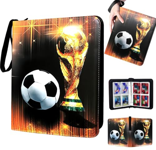 YANGUN Football Card Holder, 400 Pockets Football Card Binder, Trading Card Games Collection, FootballCard Book, Footballs Card Folder, FootballTrading Card Binder Album with Removable Sleeves (B)