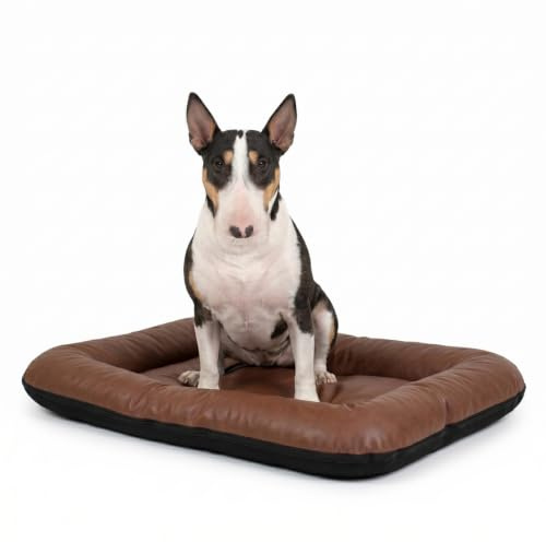4L Textil Hundebett Kunstleder Hundematratze Hundekissen große Hunde | Wasserabweisend | Abwischbar | Robust