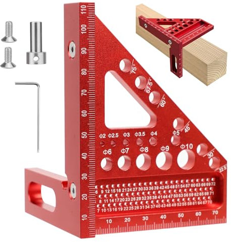 3D-Zimmermannswinkel Messwerkzeuge, Winkelmesser Anschlagwinkel, 22,5-90 Grad Winkelmarkierung Aluminiumlegierung Hochpräzisesm 3D-Gehrungswinkel, Holzbearbeitung Messwerkzeuge für Tischler, Ingenieur