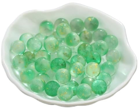 ANANGE Glasmurmeln Im Dunkeln Leuchten 10 Stück 12 mm Bunte leuchtende Glaskugeln, kleine Murmeln, for Zuhause, Vase, Aquarium, Dekor, DIY, handgefertigte Materialien, Schmuckzubehör(Green-no Hole)