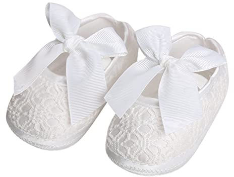 Scarpe da battesimo per bambine, da principessa, con suola morbida, antiscivolo, per battesimi, occasioni speciali, battesimi, matrimoni, feste, bowknot per bambini, traspiranti