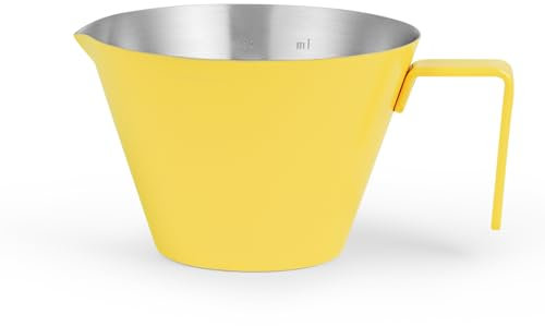 MHW-3BOMBER Tazzine da caffè da 100 ml con manico in acciaio inox, bicchiere, bicchiere, misurino per espresso, dosatore per salse, 100 ml, giallo macro, modello: G5740-OS