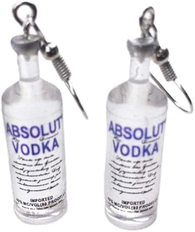 1 paire de boucles d'oreilles pendantes en forme de bouteille de vodka - Style créatif - Style dessin animé - Style pandent - Bouteille transparente - Ornement à suspendre - Design pratique, Regular