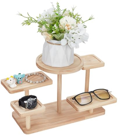 FINGERINSPIRE 5 Layer Wood Riser Stands Navajo White Tiered Display Rack Ladder Wood Display Stand Wood Jewelry Display Stands Jewelry Organizer Holder for Jewelry Succulent Plants Home Decoration