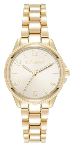 Steve Madden Frauenarmband Uhr,Champagner/Gold
