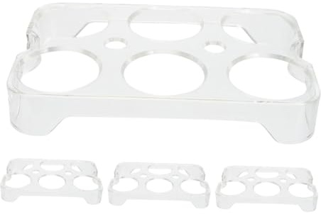 UKCOCO 4 Bandejas para Huevos de Plástico para Refrigerador, Caja de Almacenamiento de Huevos 6 Compartimentos, Organizador Compacto para Refrigerador, Ahorrador de Espacio y Protección