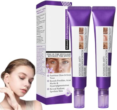 Crema Anti-Iperpigmentazione Avanzata, Crema Macchie Scure, Avanzata, Melasma per il Viso,Viso Anti-Età, Macchie Scure e Anti-Età (2 pezzi)